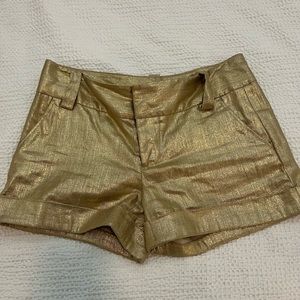 Gold Alice and Olivia shorts